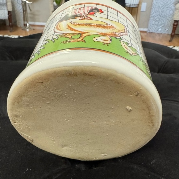 Vintage Ceramic Chicken Hen Crock Jar Jug Kitchen Utensil Holder Country Decor - Picture 3 of 8